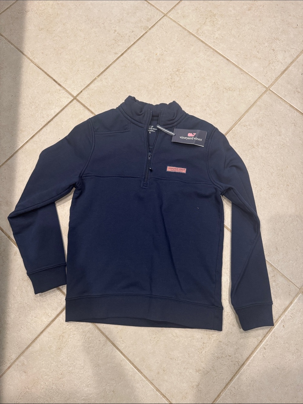 Vineyard Vines Youth Navy Quarter-Zip Pullover Sweater NWT size Large